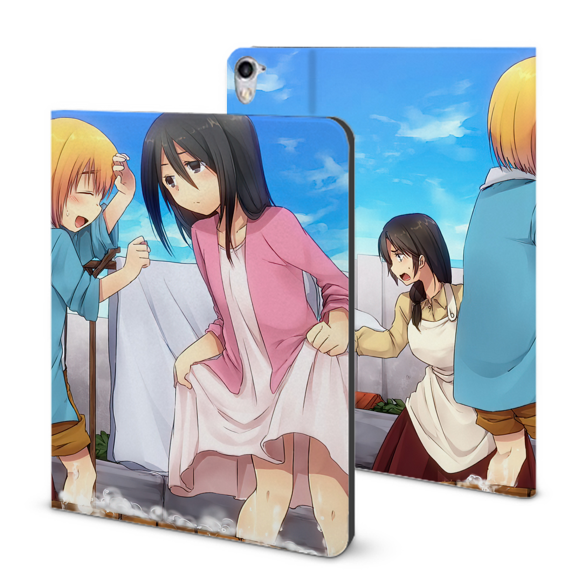 （画像用） 進撃の巨人 Attack on Titan IPad ケース ブック型 PUレザー TPU 耐衝撃 軽量 薄型 ペン収納なし 全面保護 IPad 各モデル対応